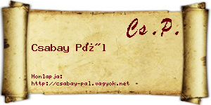 Csabay Pál névjegykártya