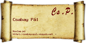 Csabay Pál névjegykártya
